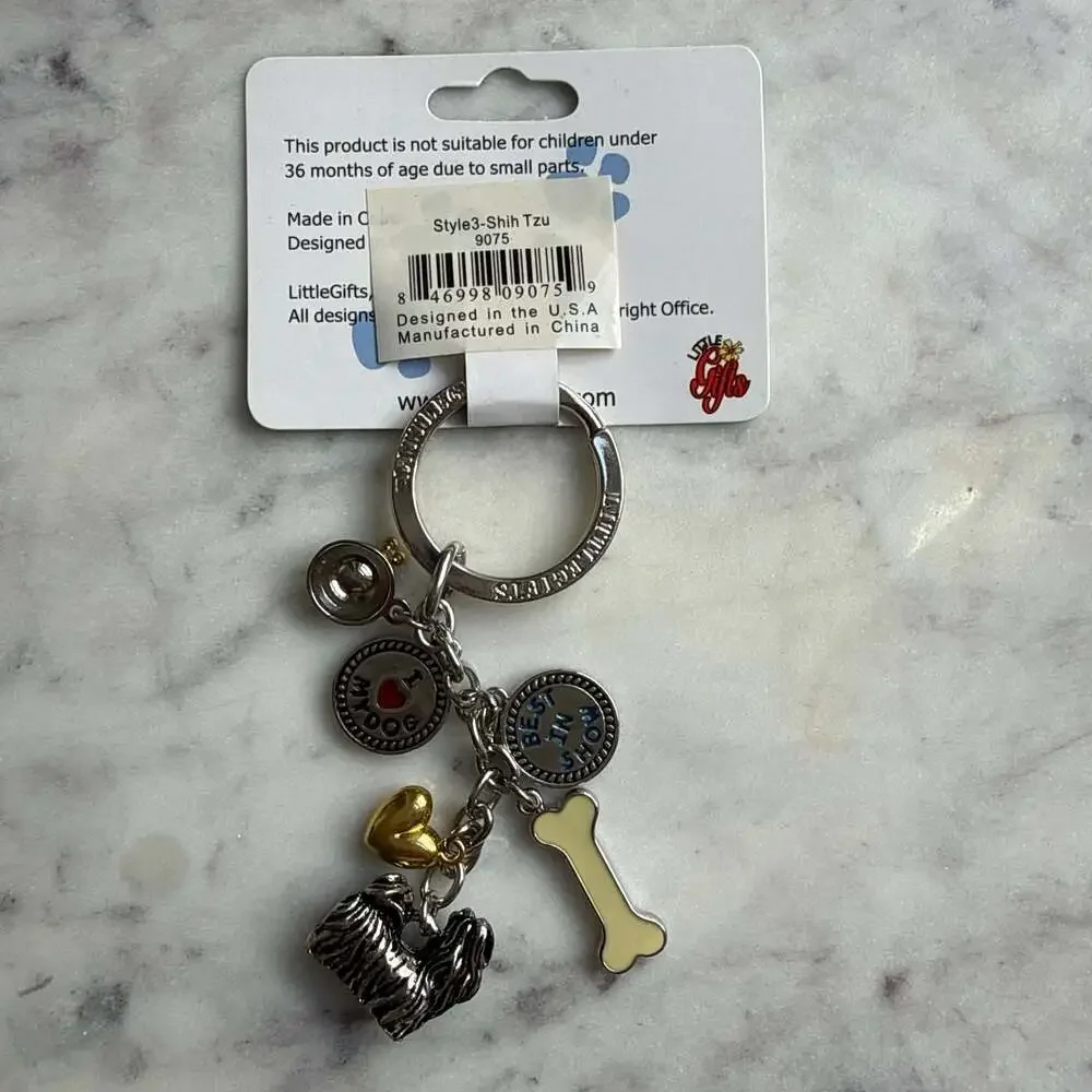 Little Gifts Shih Tzu Keychain With Charms